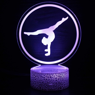 Gymnastik 3D lampe med 16 lysfarver - dæmpbar